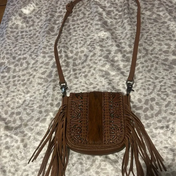 Brown Fringe Crossbody Montana west - Picture 1 of 4